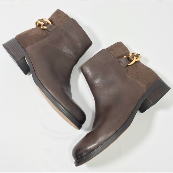Sam Edelman Shoes - SAM EDELMAN • Chester Chain Booties Brown Gold
